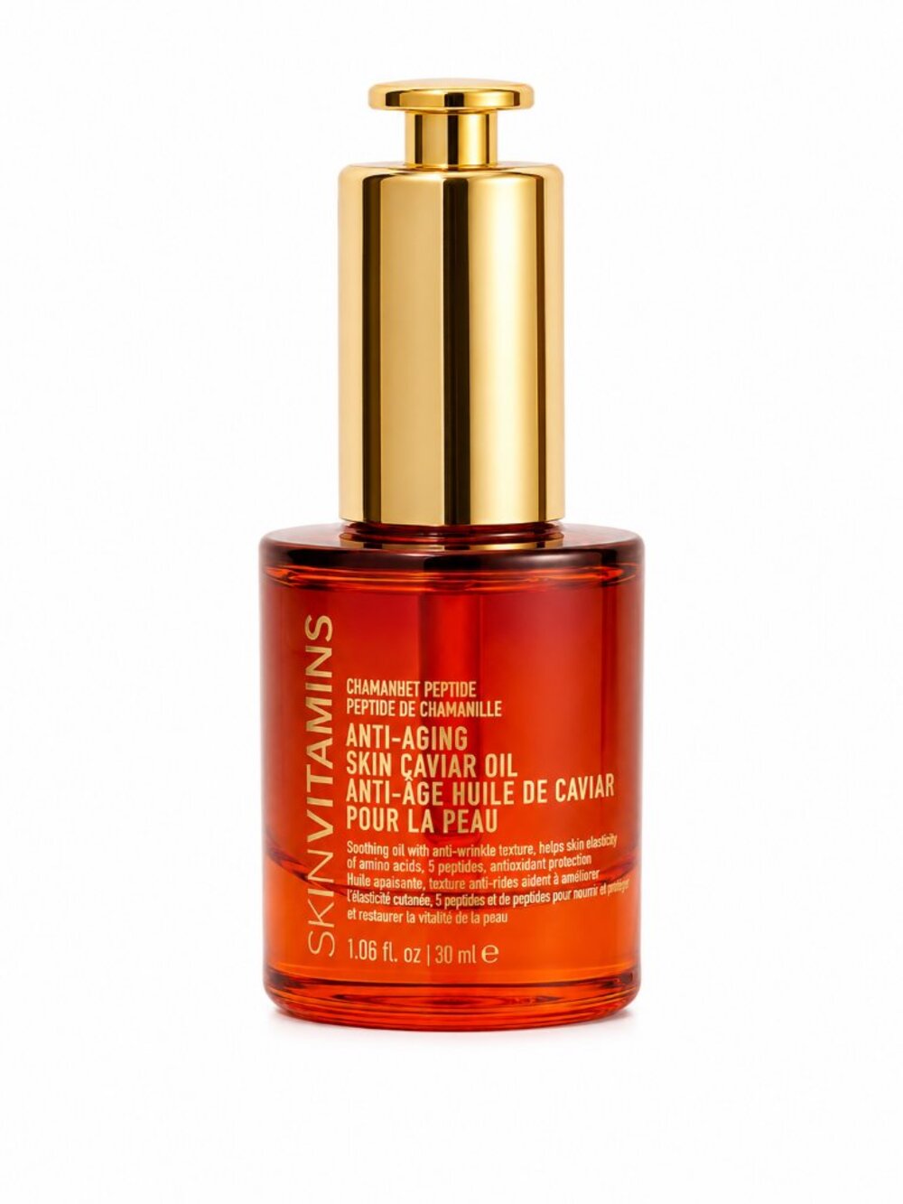 Skin Vitamins Anti-Aging Skin Caviar Oil with Chamomile Peptide 1.06 fl oz